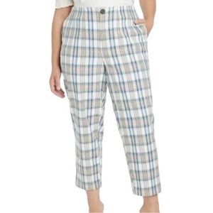 Ava & Viv Women's Plus Size Plaid Ankle Pants plus size 18 NWT